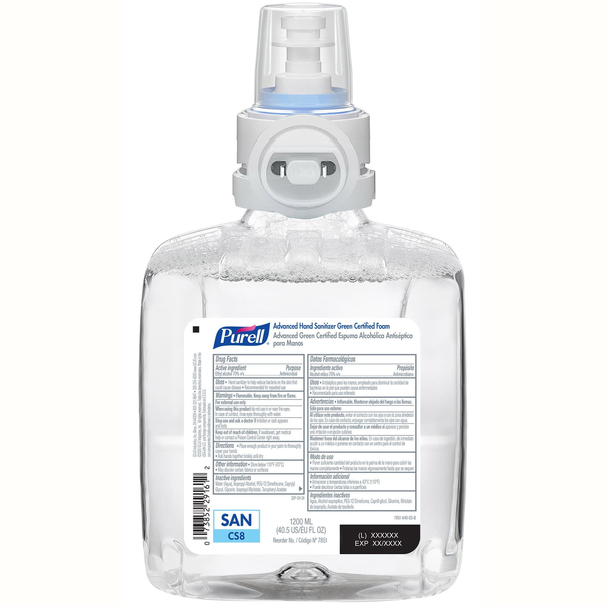 Purell Advanced Hand Sanitizer Green Certified Foam Refill for CS8 Dispenser - Case of 2 - Image 1