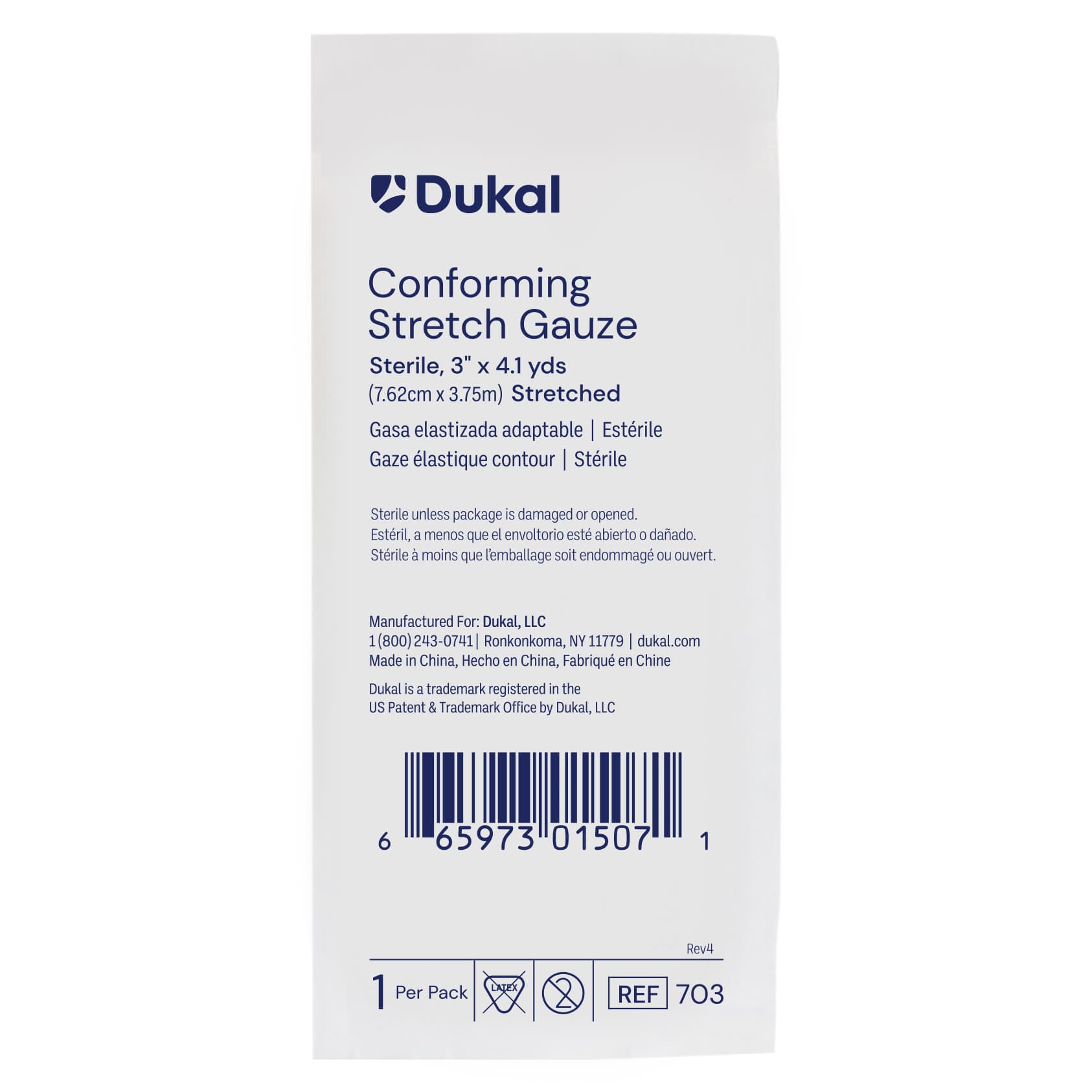 Dukal Conforming Stretch Gauze Bandage, 3 Inch x 4.1 Yard - Case of 96 - Image 1