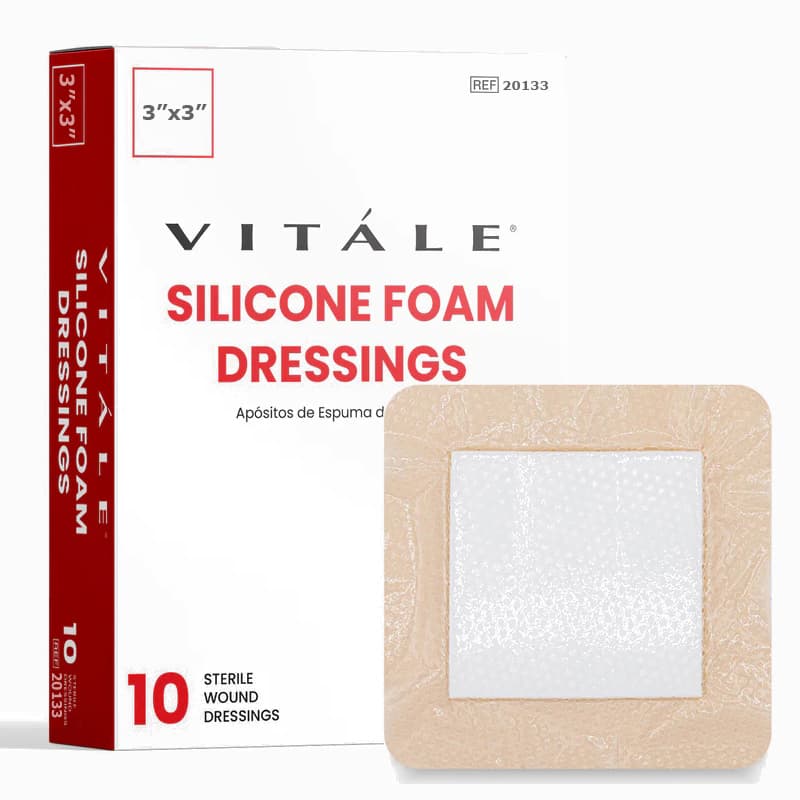 Cellera Vitale Silicone Foam Dressings, 3 Inch x 3 Inch - Box of 10 - Image 1