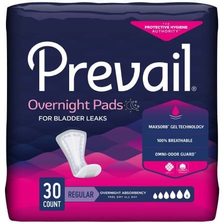Prevail Overnight Pads For Bladder Leaks - Case of 120 - Image 1