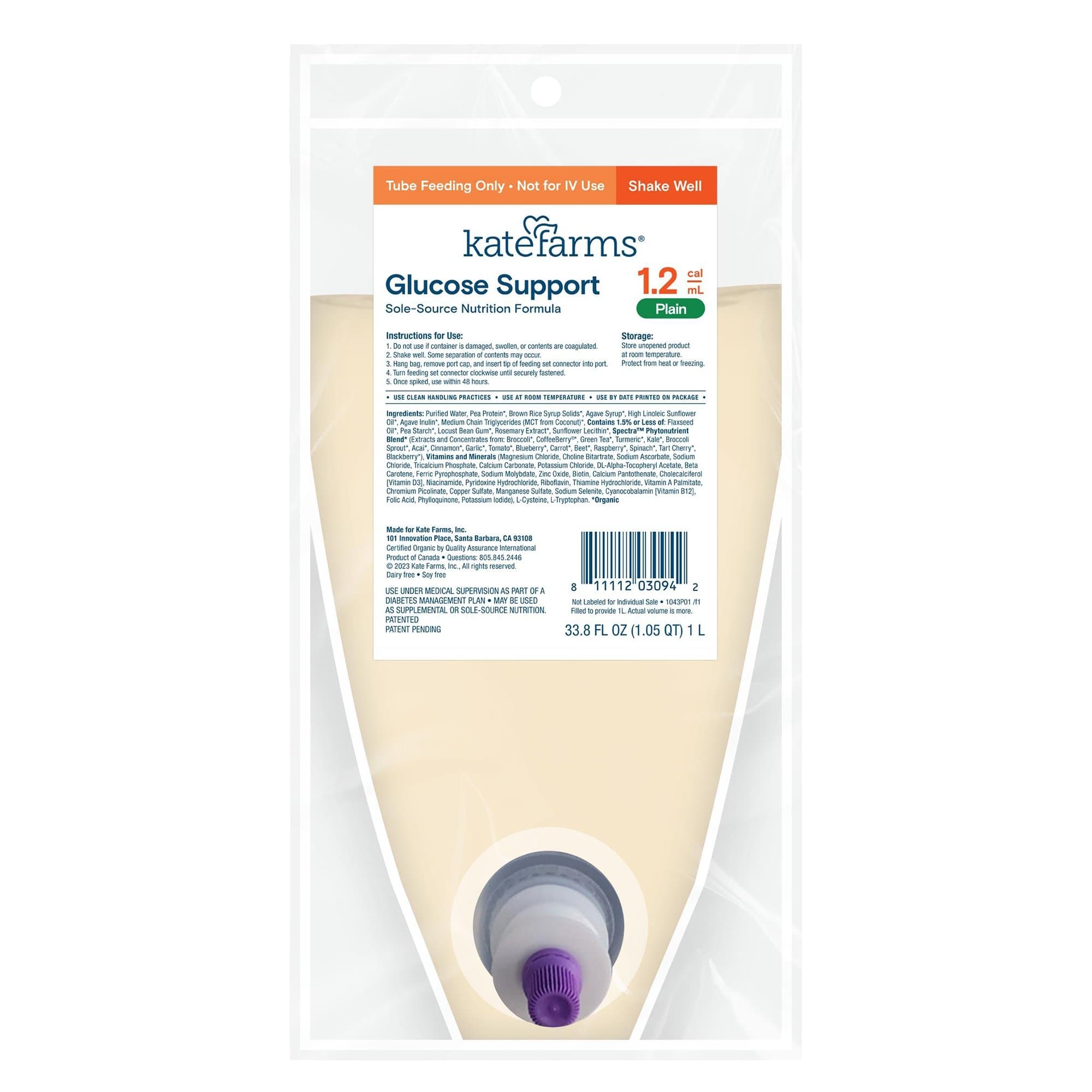Kate Farms Glucose Support 1.2 Tube Feeding Formula
