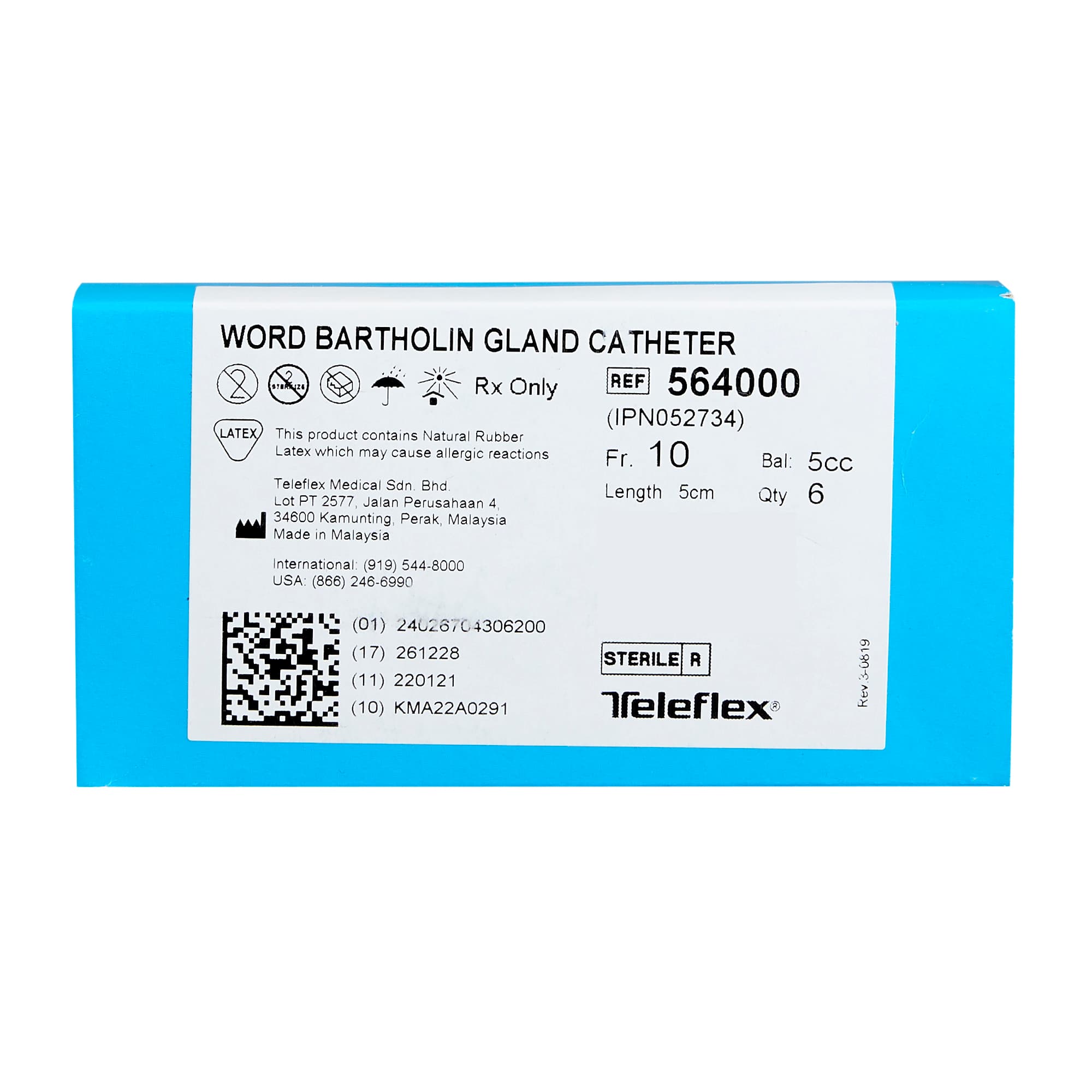 Teleflex Word Bartholin Gland Catheter, 5CC, Latex, Sterile, 5 cm - Image 3