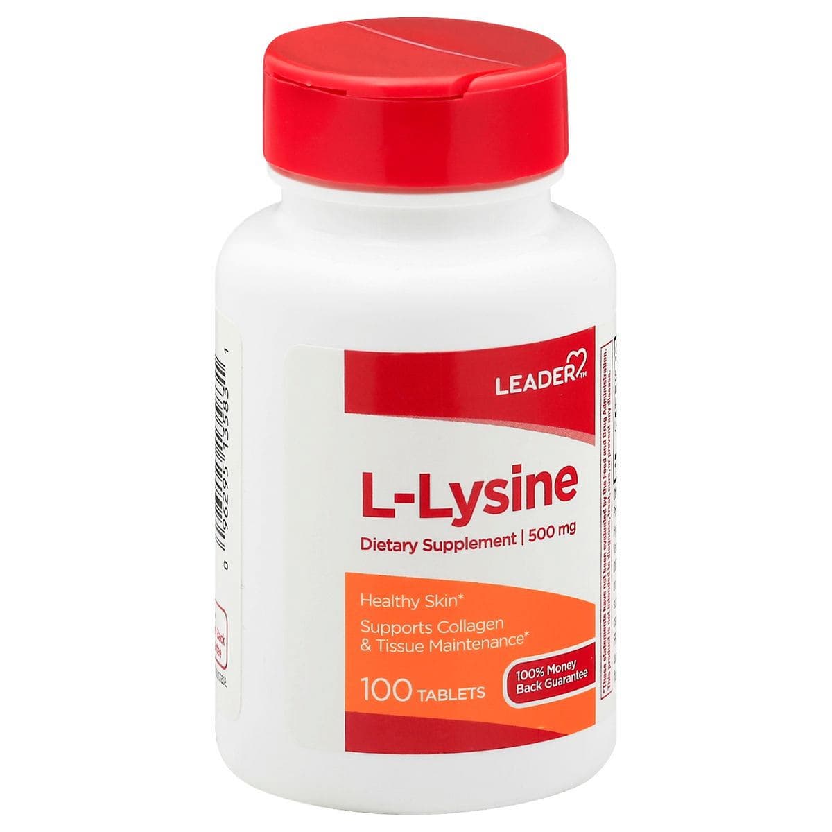 Leader L-Lysine Tablets, 500 mg - Bottle of 100
