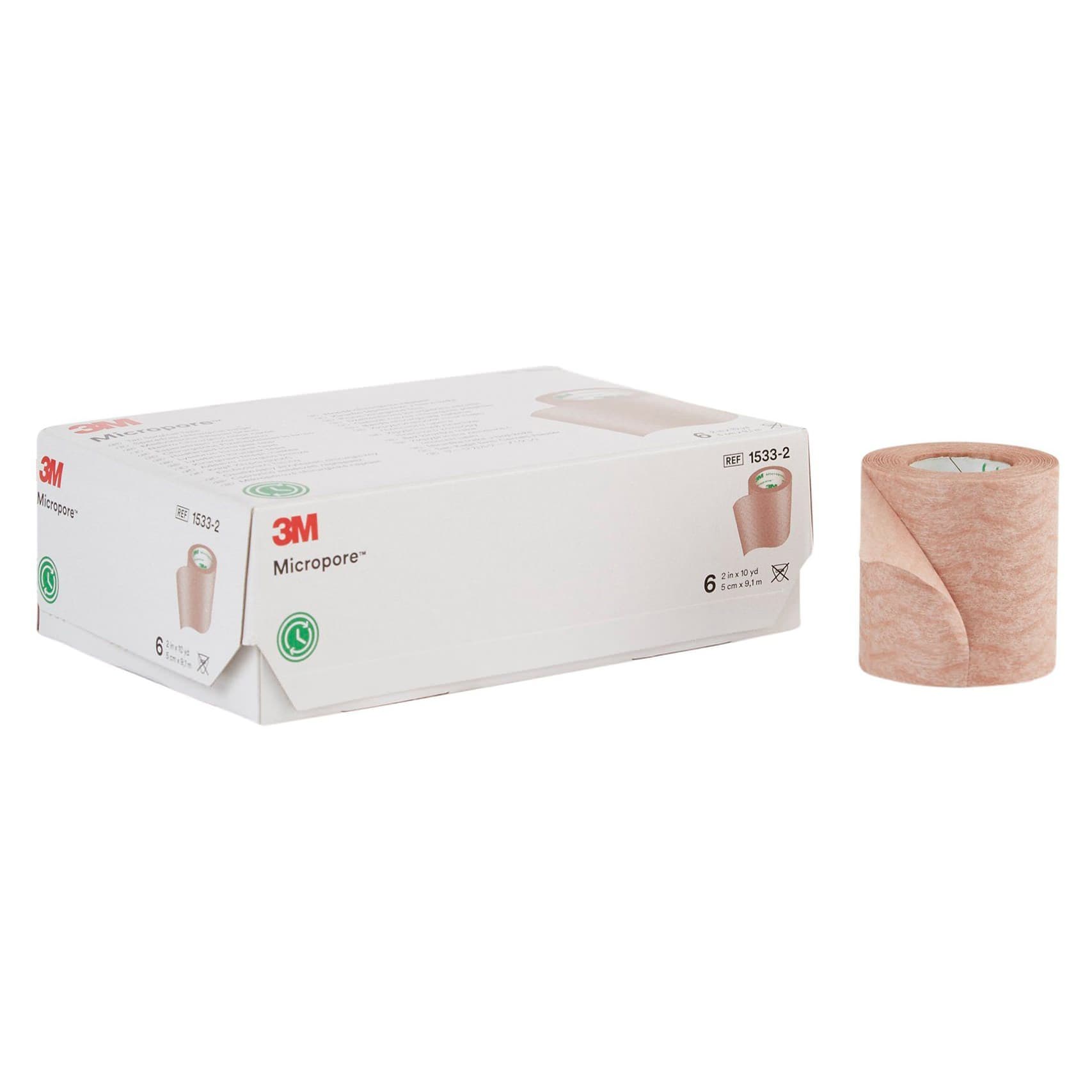 3M Micropore Waterproof Skin Friendly Surgical Tape, 2 Inch x 10 Yards, Tan - Case of 60 - Image 1