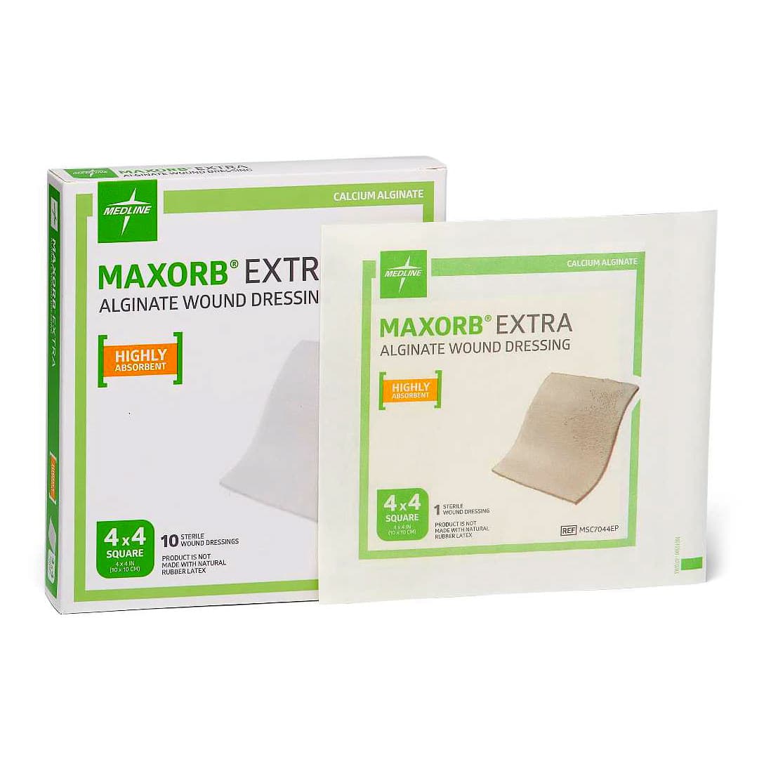 Maxorb Extra CMC-Alginate Wound Dressing, 4 x 4 Inch - Box of 10 - Image 1