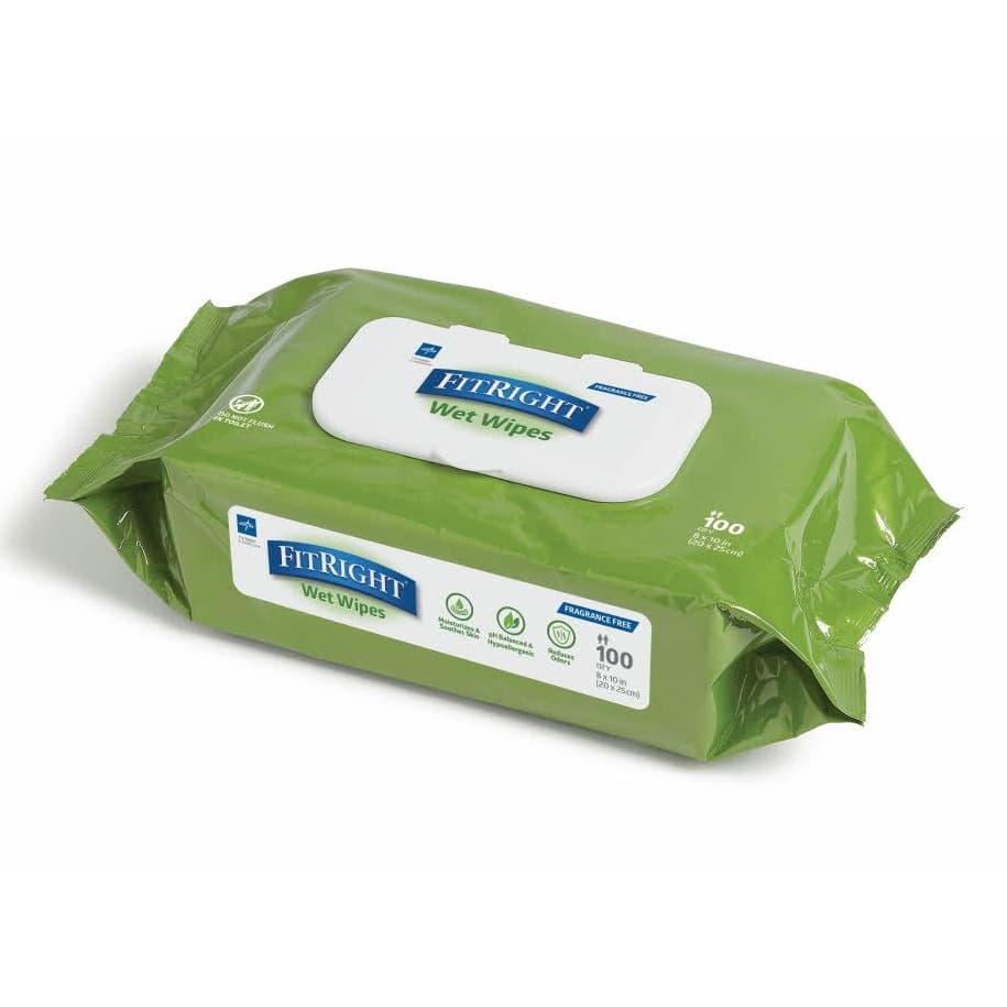 FitRight Aloe Personal Cleansing Wet Wipes, Unscented - Carton of 600 - Image 1