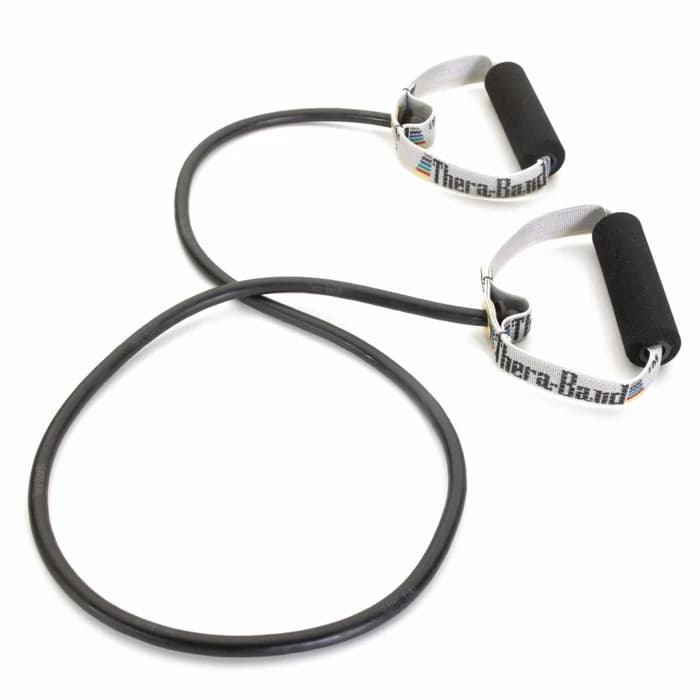 TheraBand Tube with Soft Handles, 50 Inch, Black, Special Heavy - Image 1