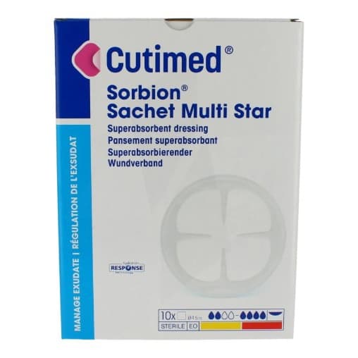 Cutimed Sorbion Sachet Multi Star Wound Dressing, 4-1/2 Inch - Box of 10 - Image 1