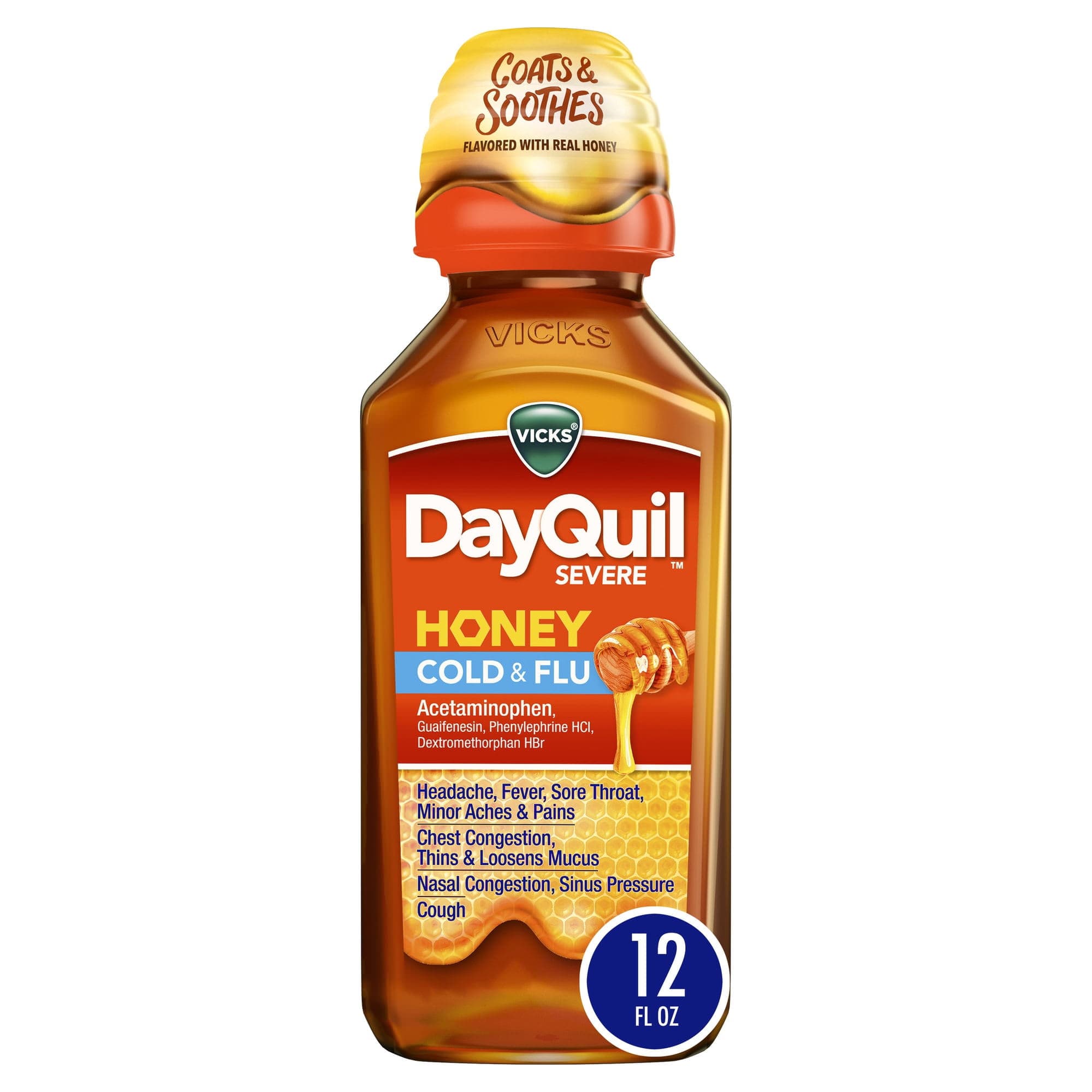 Vicks DayQuil Severe Cold and Flu Liquid, 12 oz - Each - Image 1
