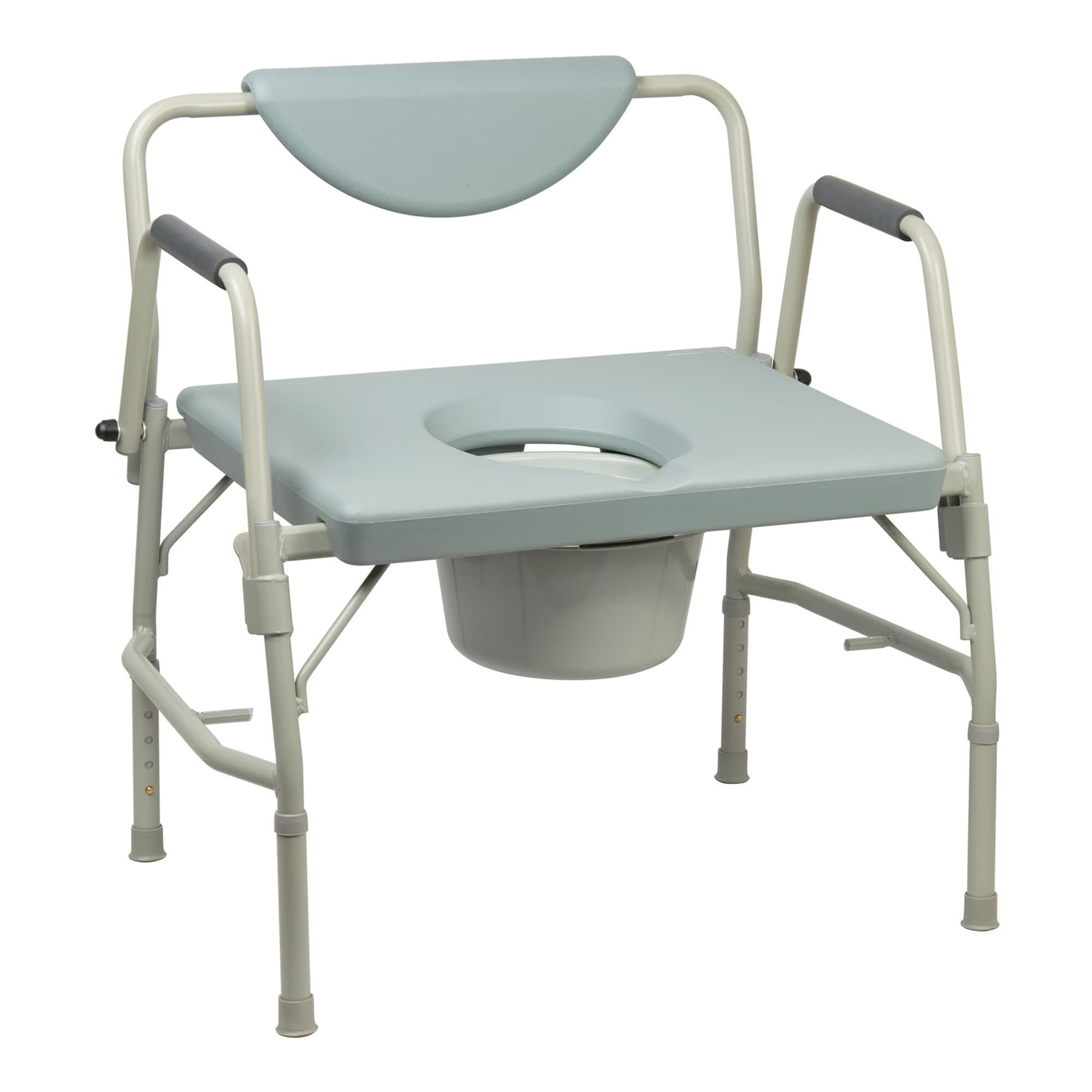 McKesson Steel Frame Bariatric Commode Chair, Gray