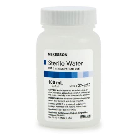 McKesson Irrigation Solution Sterile Water, 100 mL Bottle - Case of 48 - Image 1