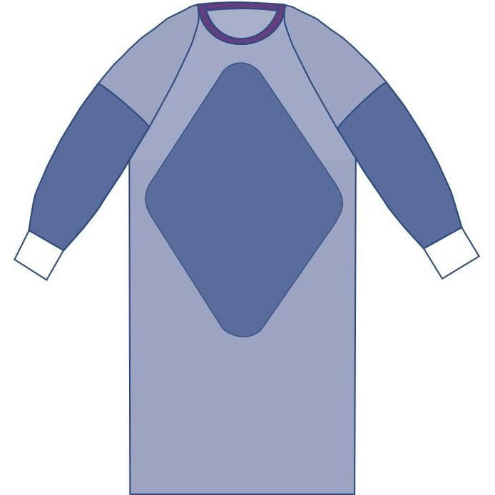 Medline Aurora Fabric-Reinforced Gown with Raglan Sleeves, Sterile, Size L - Case of 30 - Image 1