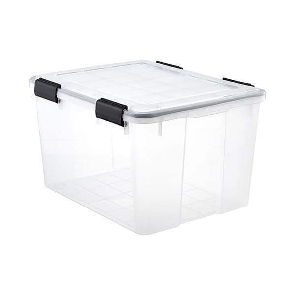 Weathertight Clear Storage Tote with Secure Lid, 46.6 Qt - Each - Image 1