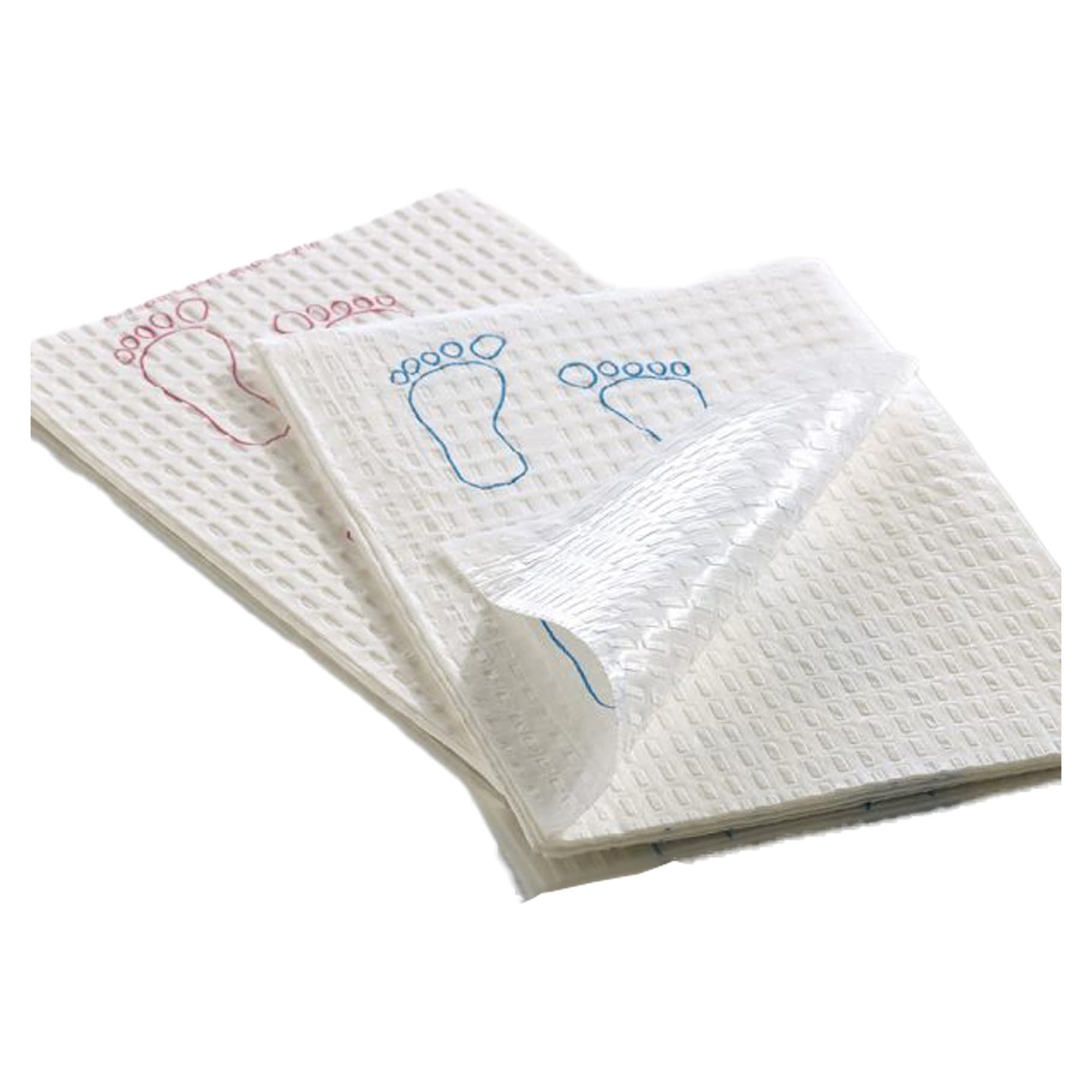 Procedure Towel Footprint, White / Mauve, 13-1/2 X 18 Inch - Case of 500 - Image 1