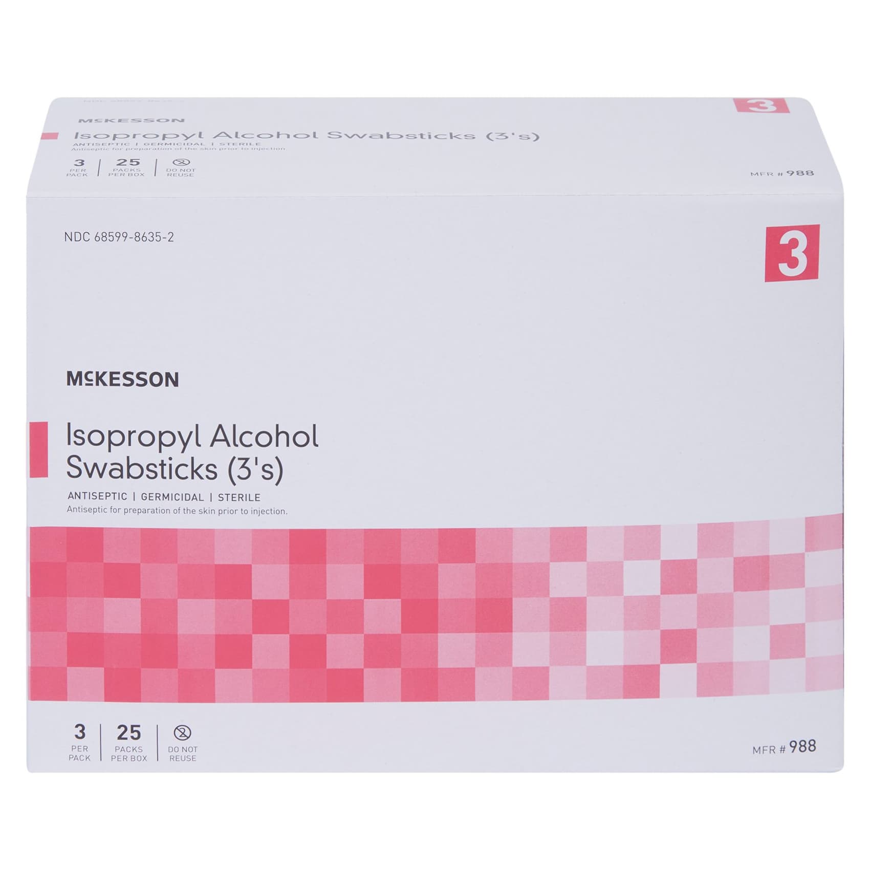 McKesson Isopropyl Alcohol Impregnated Swabstick, 3 Pack - Image 4