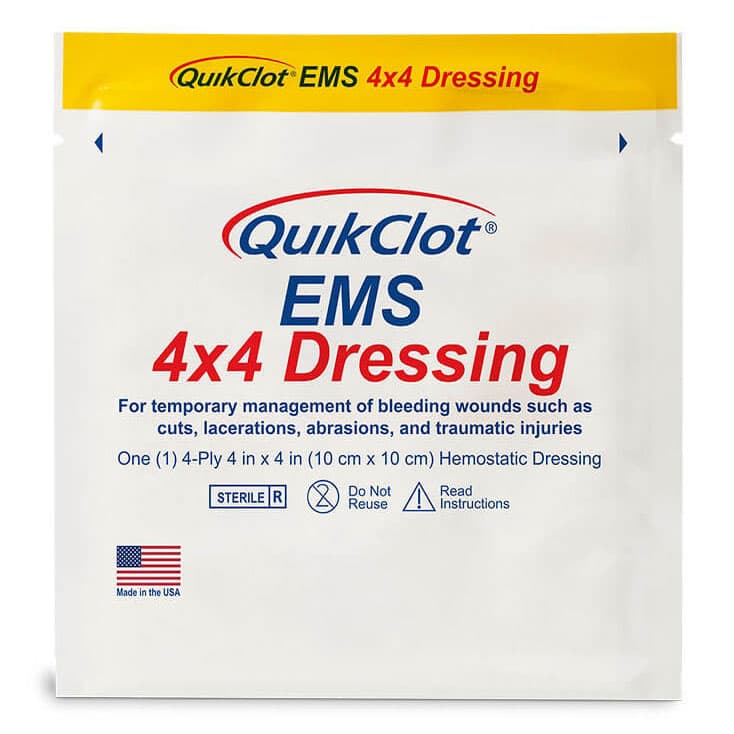 QuickClot EMS Hemostatic Dressing with X-Ray Indicator 4 x 4 Inch Sterile - Box of 10 - Image 3