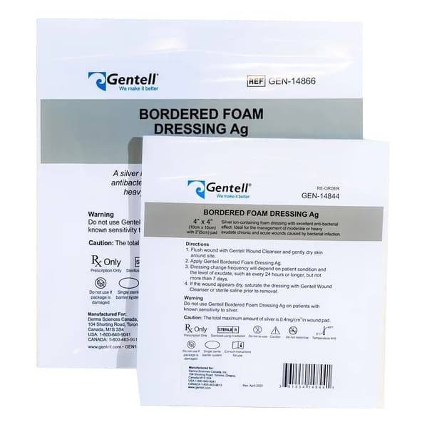 Gentell Bordered Ag Silver Foam Dressing - Image 1