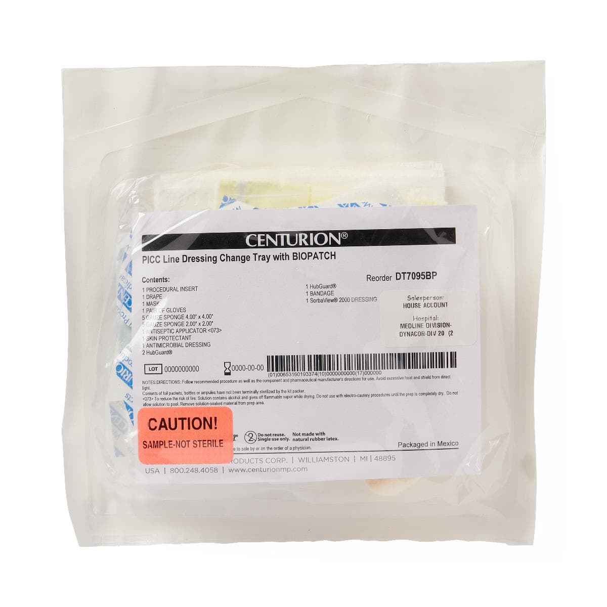 Medline Centurion PICC Line Dressing Change Trays with Bipoatch - Image 2
