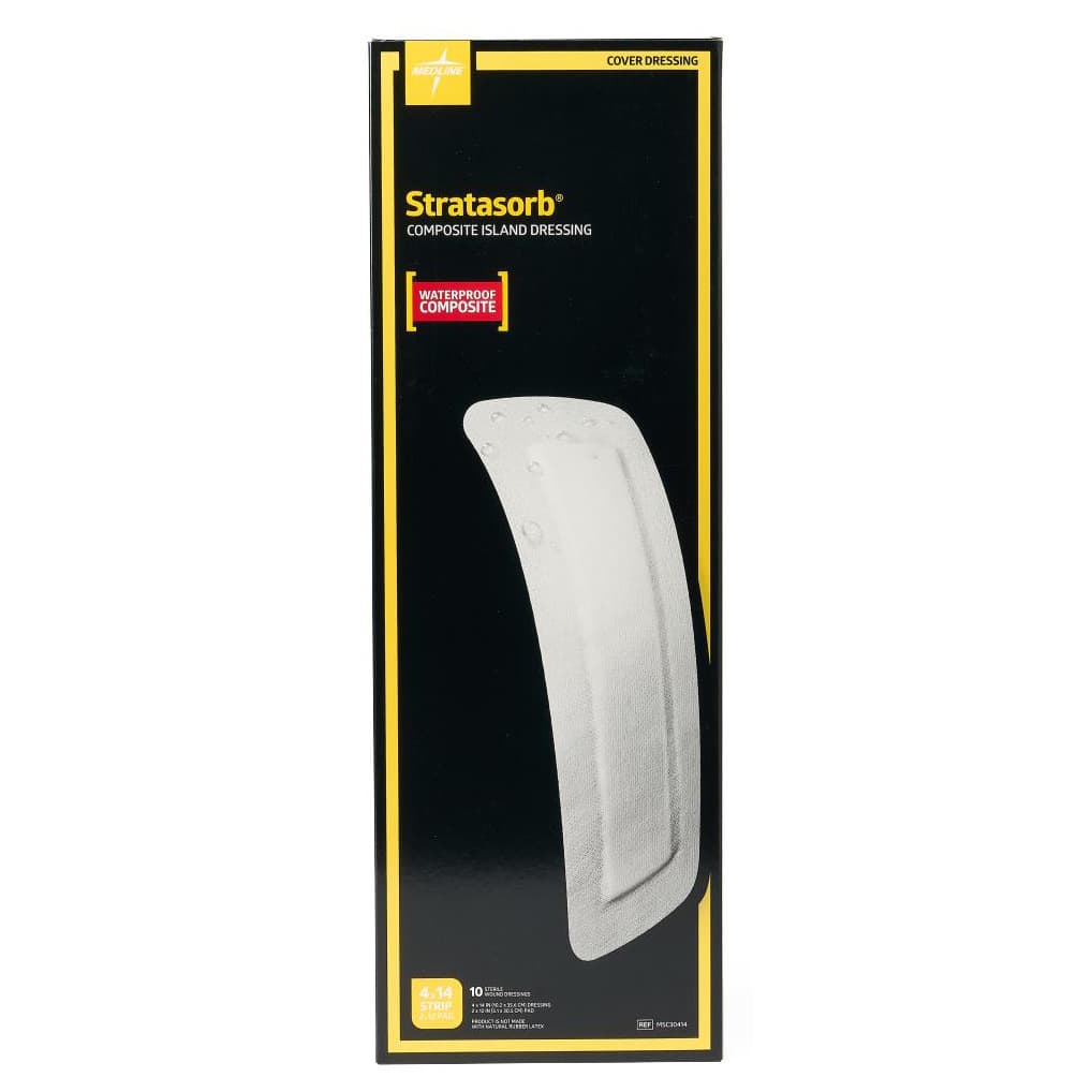 Stratasorb Composite Island Wound Dressing, 4 x 14 Inch - Box of 10 - Image 1