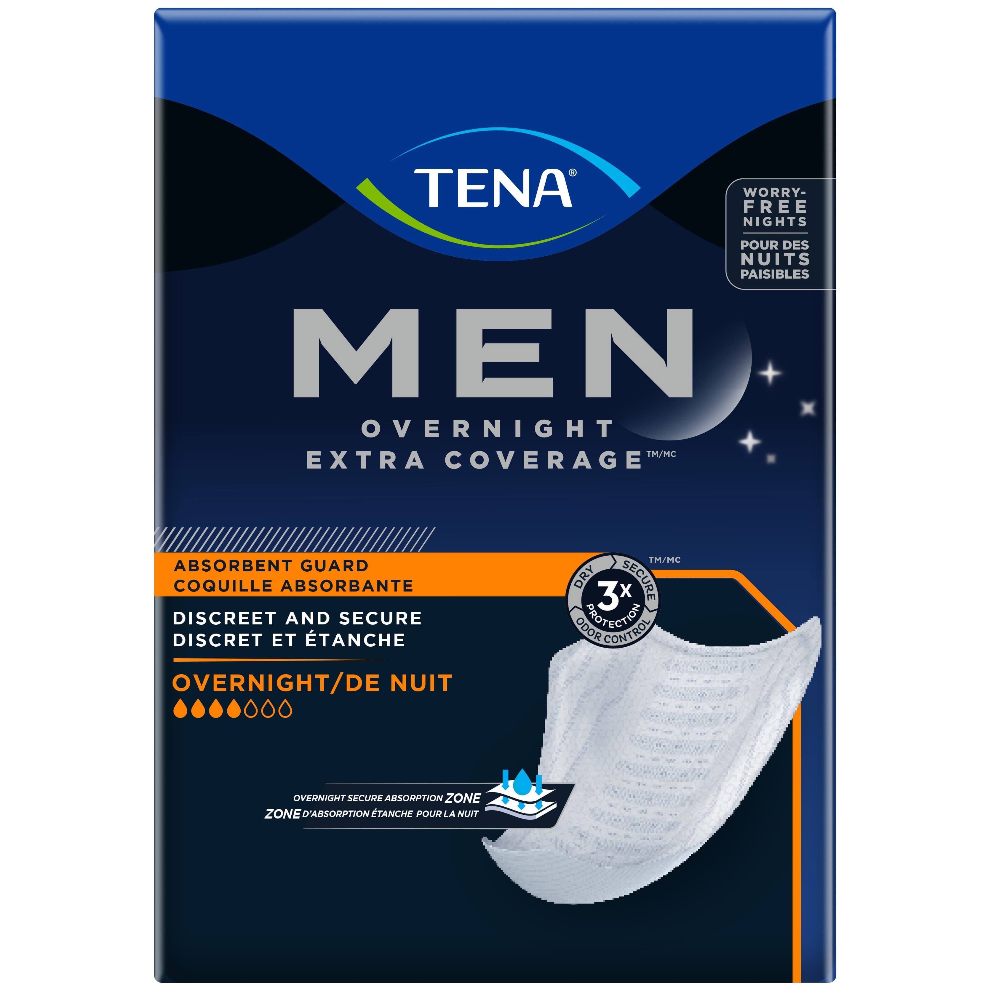 TENA Men Overnight Extra Coverage Guard - Package of 30 - Image 1