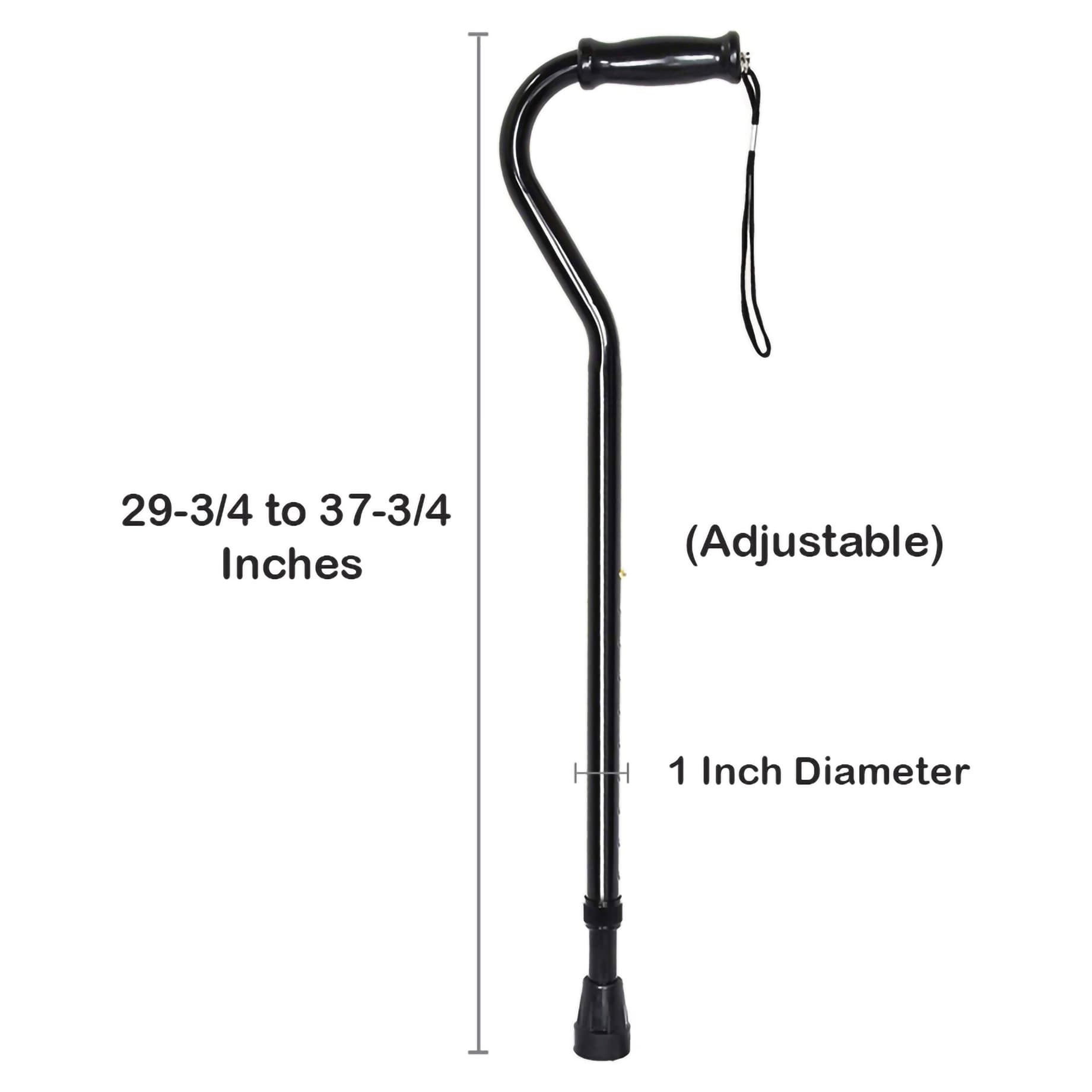 McKesson Black Heavy-Duty Offset-Handle Steel Cane - Image 4