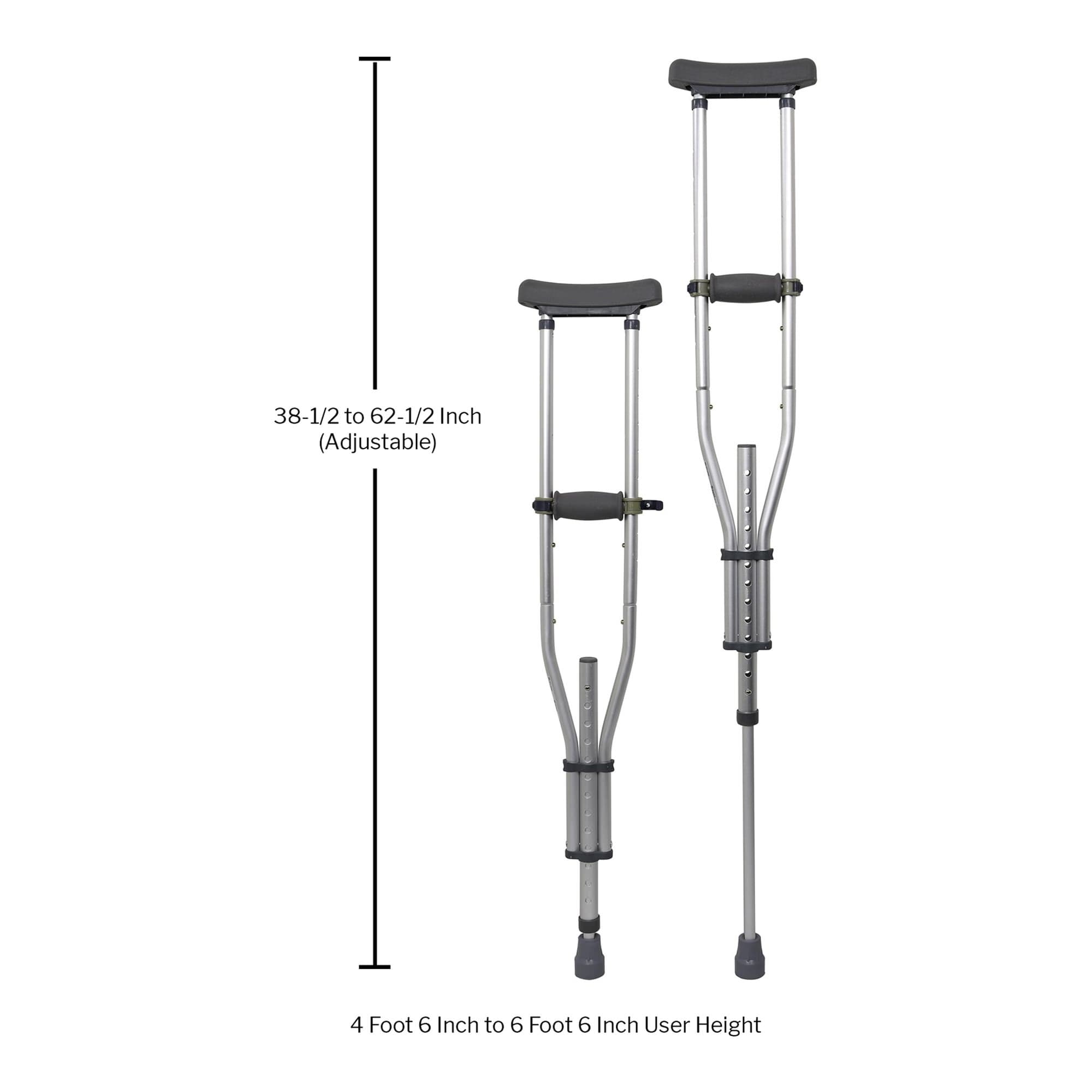 McKesson Universal Quick-Adjust Aluminum Underarm Crutches - Image 3