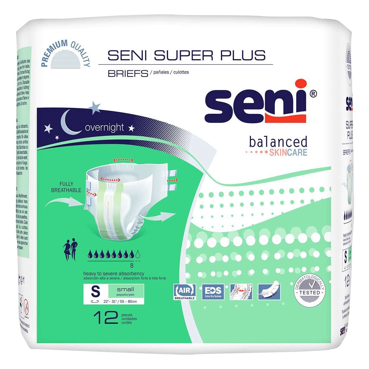 Seni Super Plus Briefs, Small - Package of 12 - Image 1