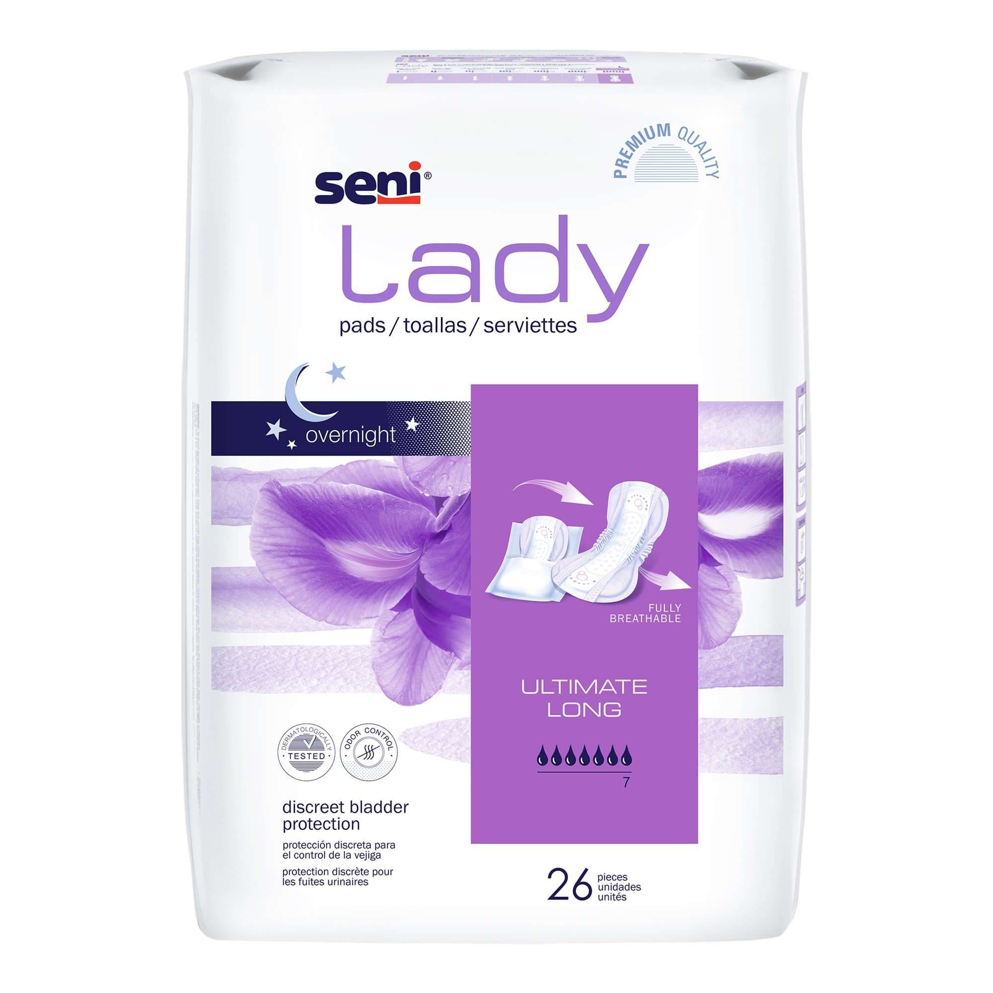 Seni Lady Moderate Pads, Long - Package of 26 - Image 1