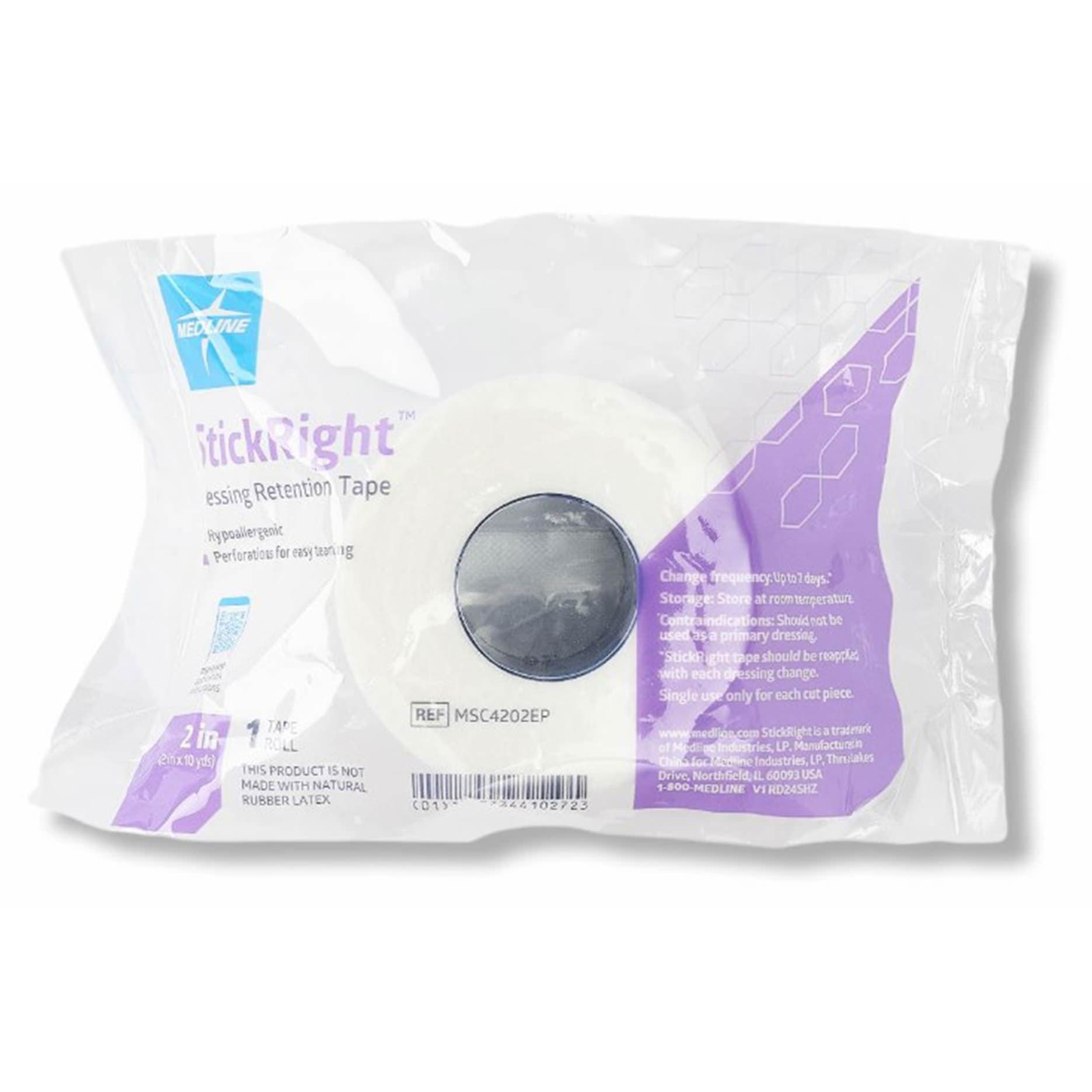 Medline StickRight Nonwoven Retention Tape, 2 Inch x 10 Yard - Box of 12 - Image 1