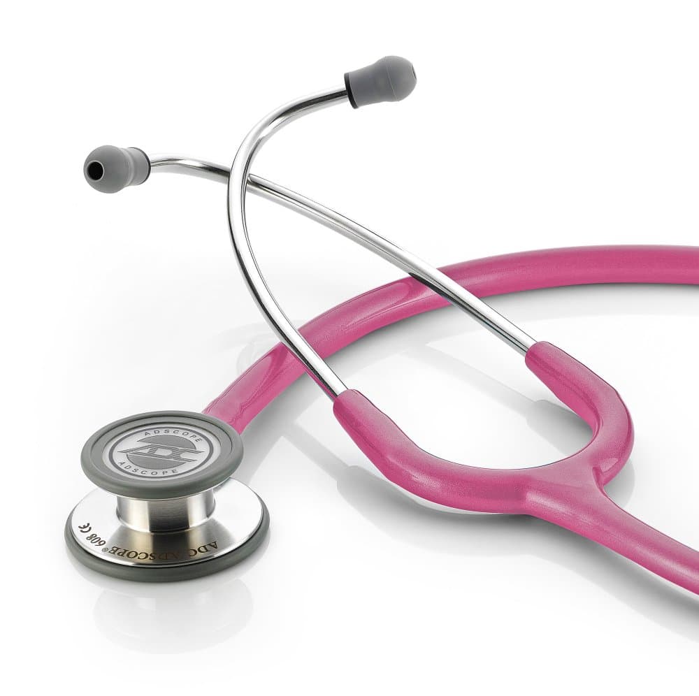 ADC Adscope Convertible Clinician Stethoscope, Metallic Raspberry - Image 1