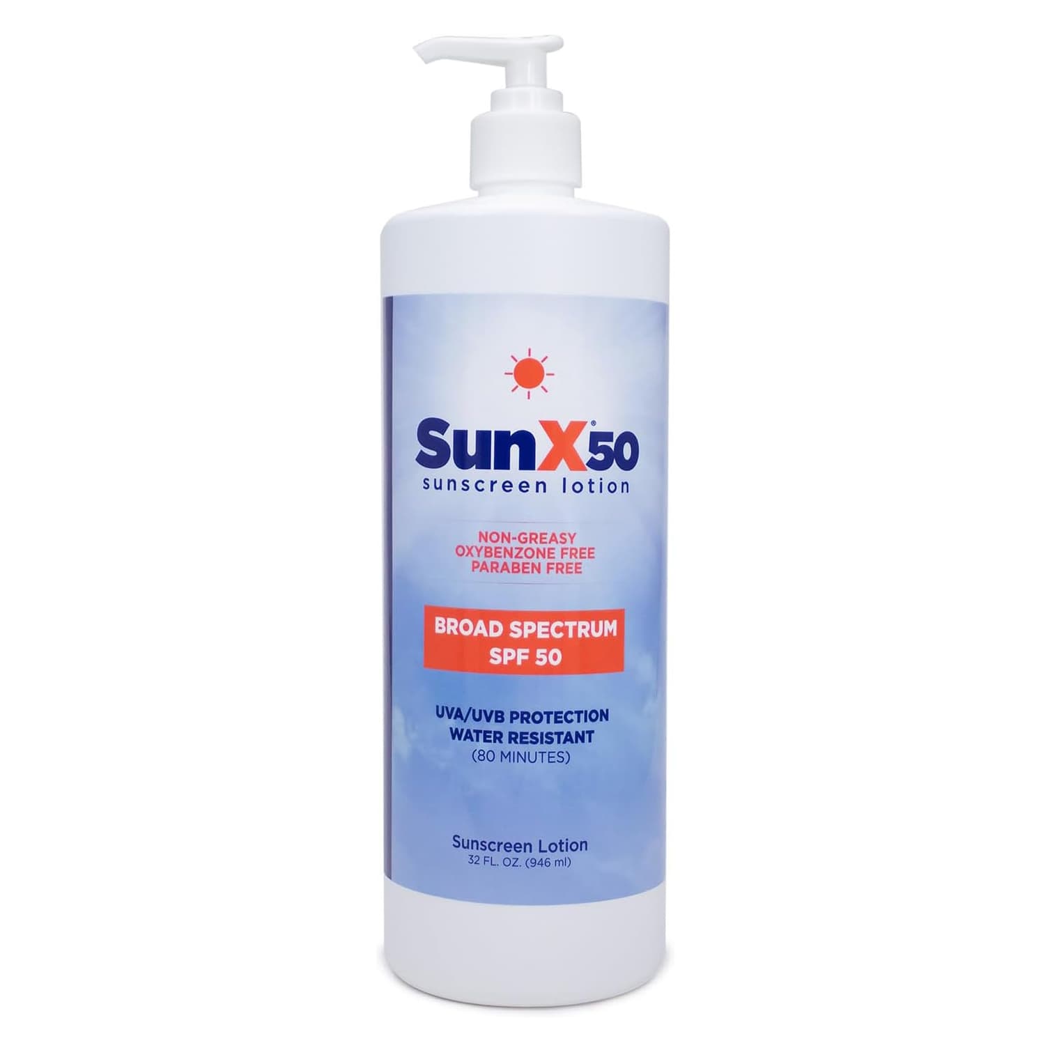 SunX 50+ Sunscreen Lotion, 32 oz - Case of 12 - Image 1