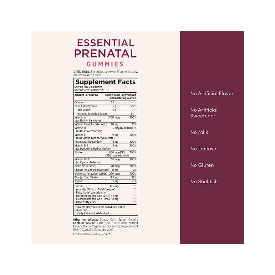 Nature's Bounty Optimal Solutions Essential Prenatal Gummies - Bottle of 50 - Image 2