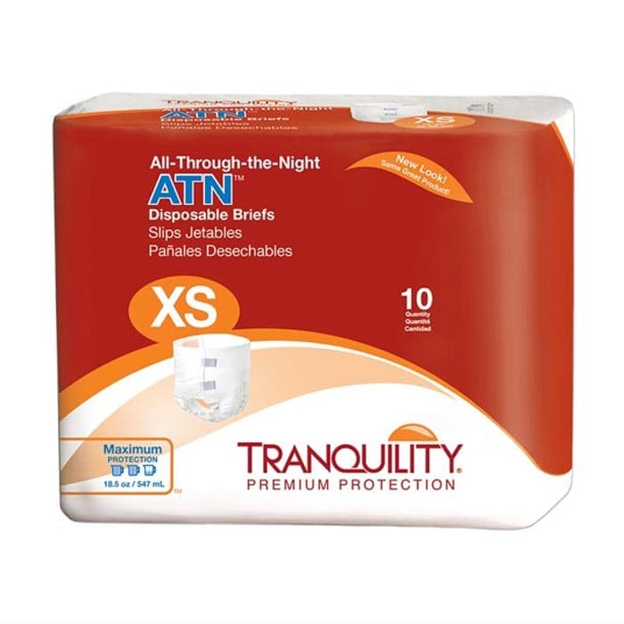 Tranquility ATN (All-Through-the-Night) Adult Briefs, X-Small - Package of 10 - Image 1