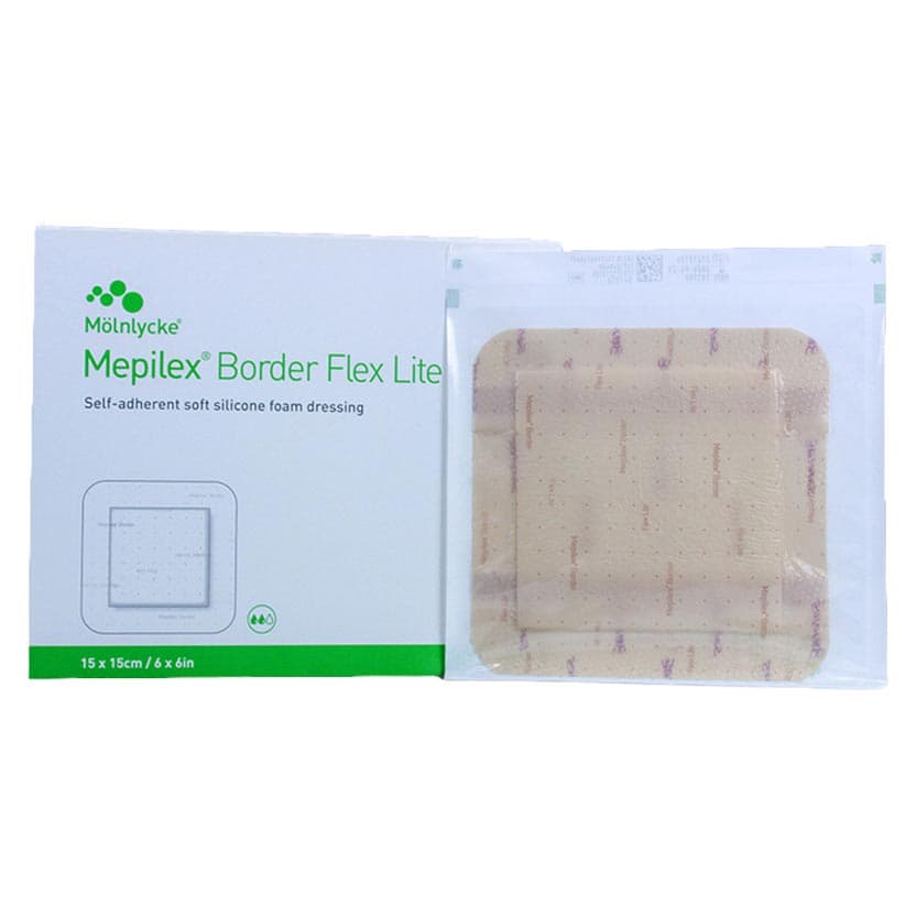 Mepilex Border Flex Lite Dressing, 6 x 6 Inch - Box of 5 - Image 1