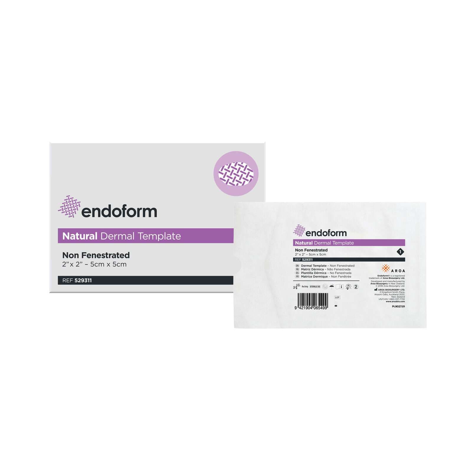 Endoform Non Fenestrated Natural Dermal Template Collegen Dressing, 2 x 2 Inch - Image 1