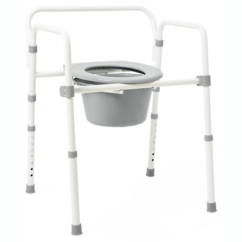 Medline Economy Steel 3-in-1 Folding Bedside Commode, No Lid or Arms - Image 3