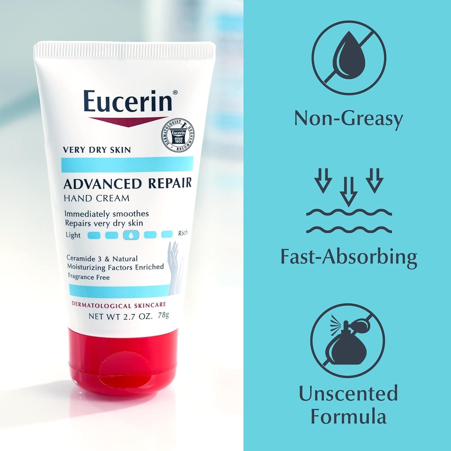 Eucerin Advanced Repair Hand Moisturizer Cream, 2.7 oz - Image 7