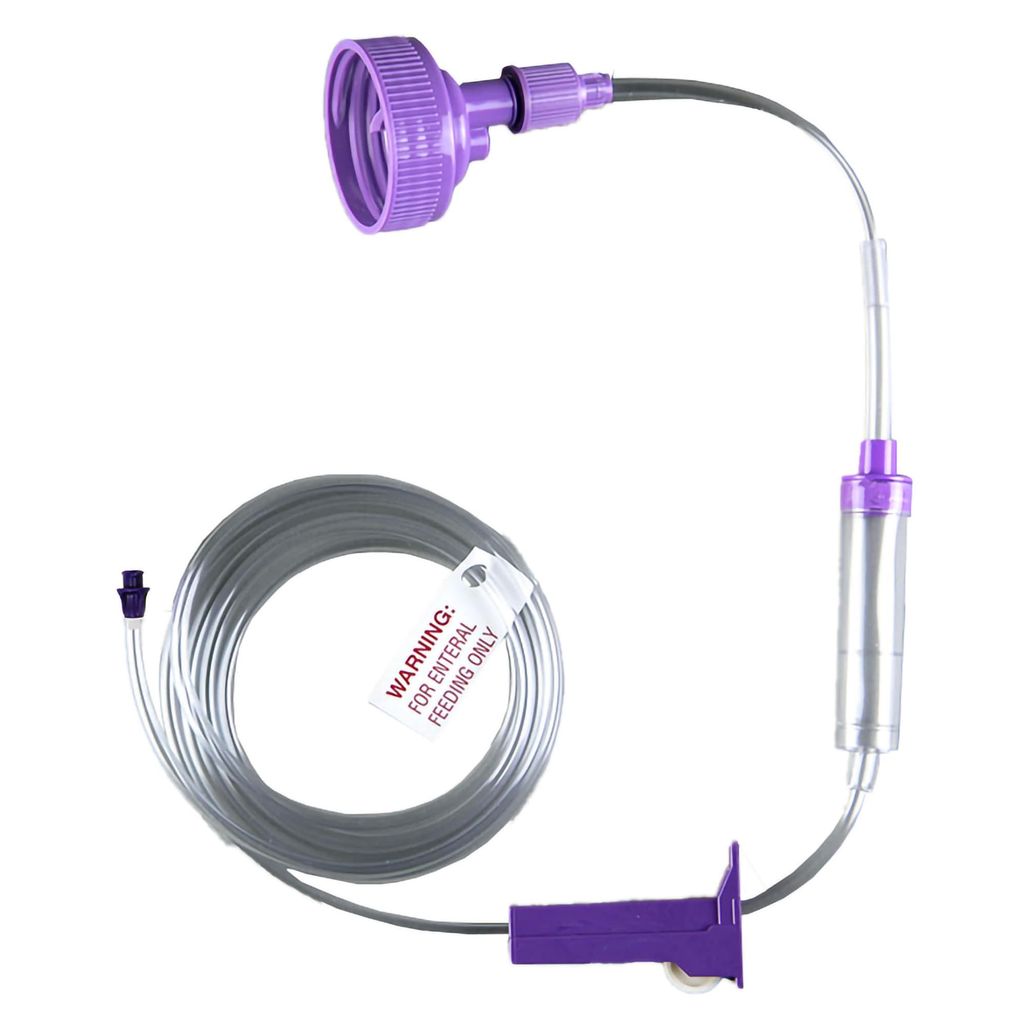 Vesco Medical Gravity Screw Cap Feeding Set with ENFit Connector, 40 mm - Case of 30 - Image 1