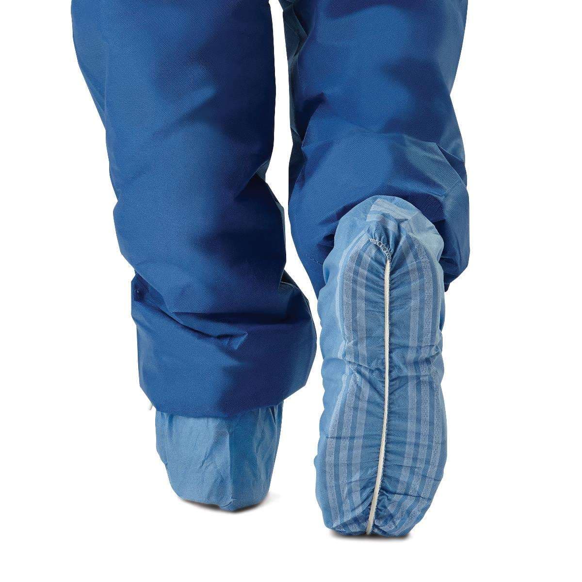 Medline Multilayer Shoe Covers with Nonskid Stripes, Blue, Size Regular-Large - Box of 100 - Image 1