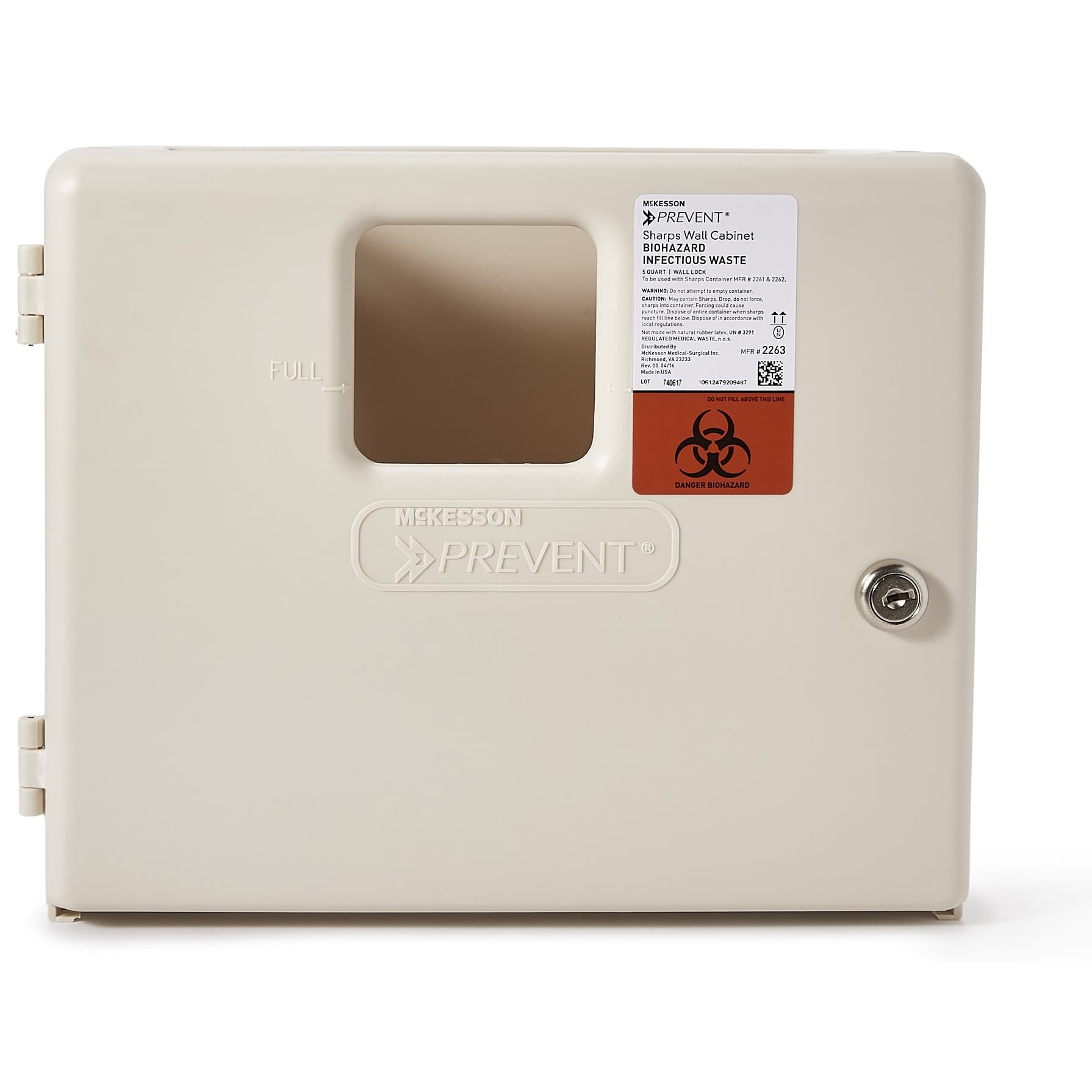 McKesson Prevent Sharps Container Wall Locking Cabinet - Case of 2 - Image 1