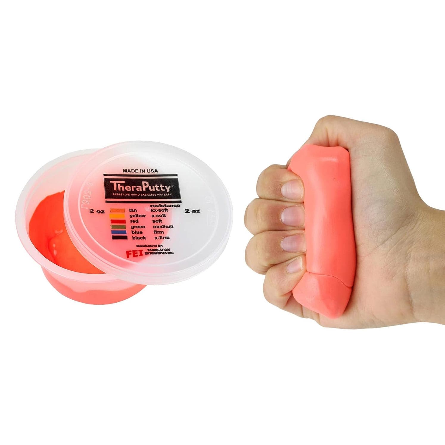 CanDo Antimicrobial Theraputty Exercise Material, 2 Oz, Red, Soft - Image 1