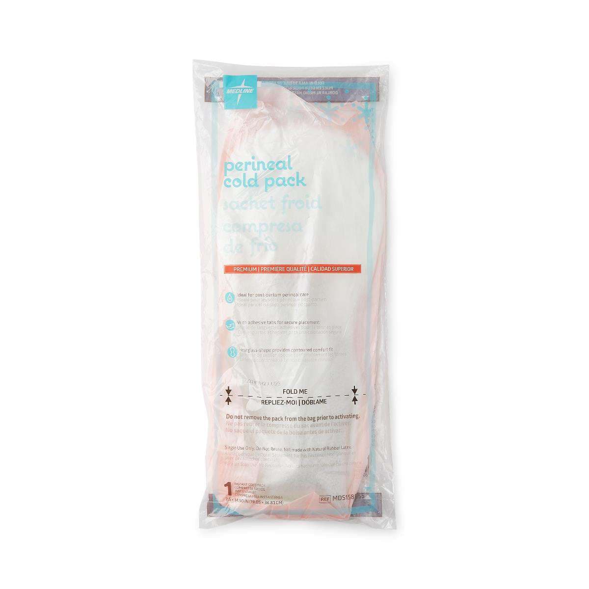 Medline Premium Contoured Perineal Cold Pack pad, 7.5 x 14.50 Inch - Case of 24 - Image 1