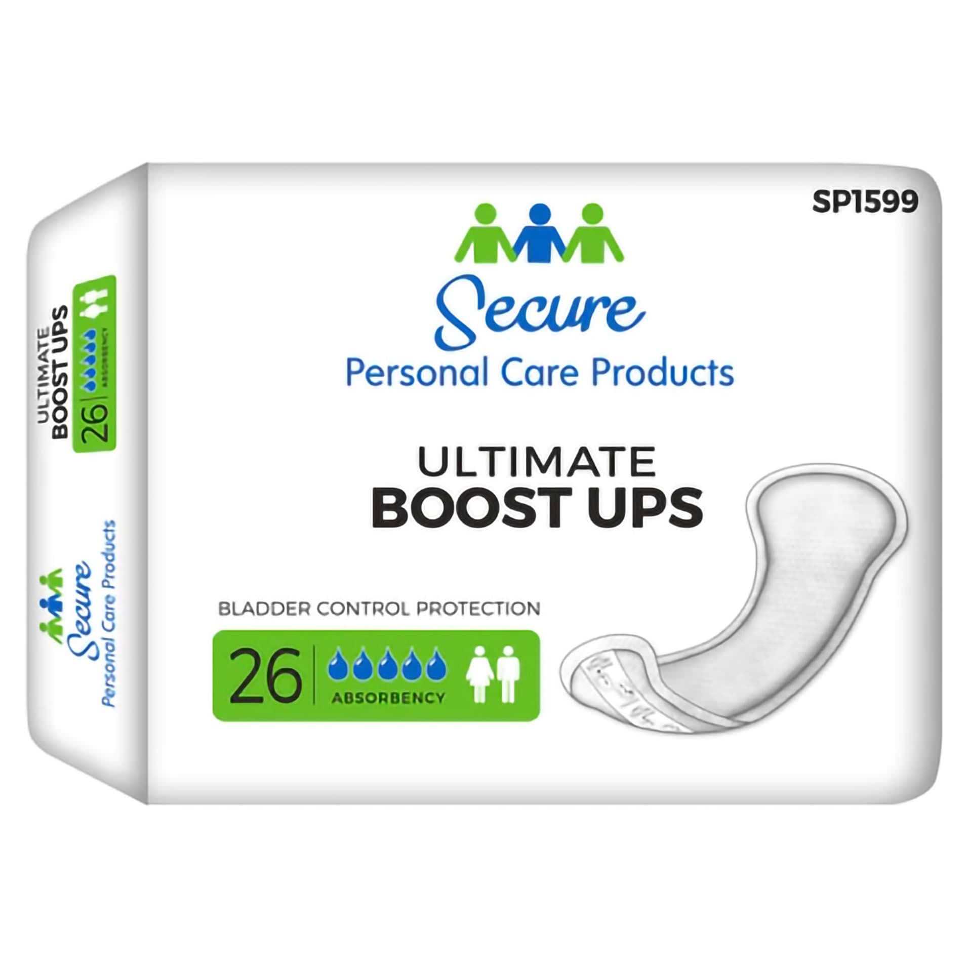 Secure Personal Care Boost Ups Booster Pads, Ultimate Absorbency - Package of 26 - Image 1