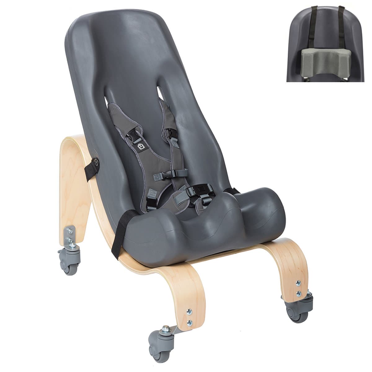 Special Tomato Sitter with Mobile Base, Size 3, Dark Gray, Headrest - Image 1