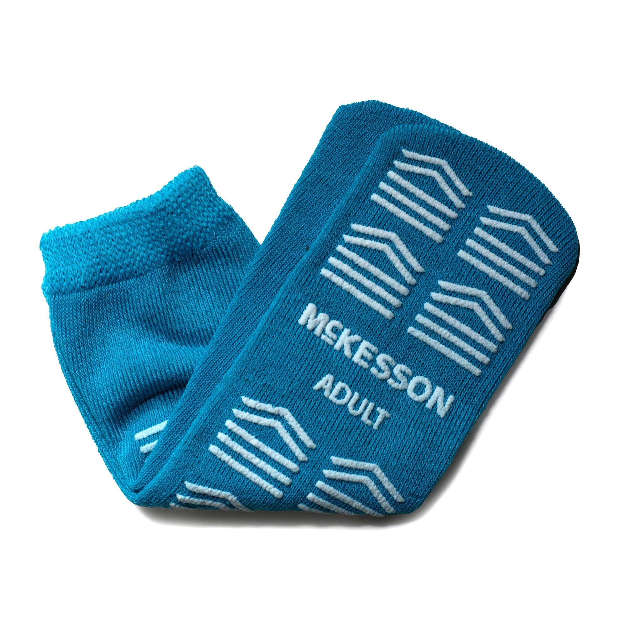 McKesson Unisex Adult Slipper Socks, Teal, Large
