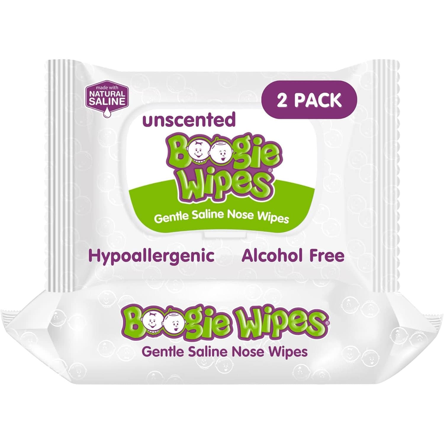 Nehemiah Boogie Wipes Saline Nose Wipe, Unscented - Package of 90 - Image 1
