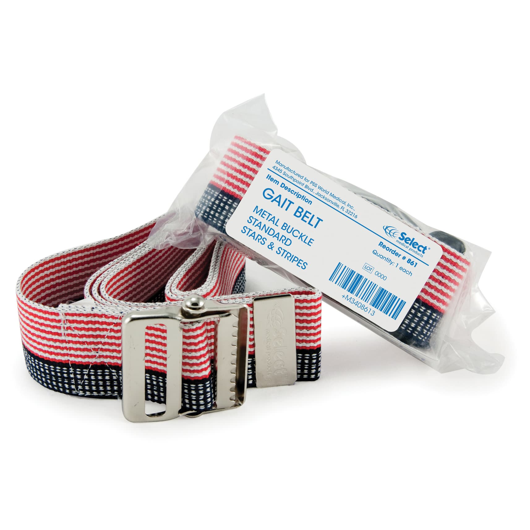 McKesson Select Gait Belt, Metal Buckle, Stars and Stripes - Case of 48 - Image 1