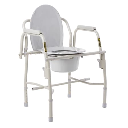 Drive Deluxe Steel Drop-Arm Commode Without Padded Seat - Image 1