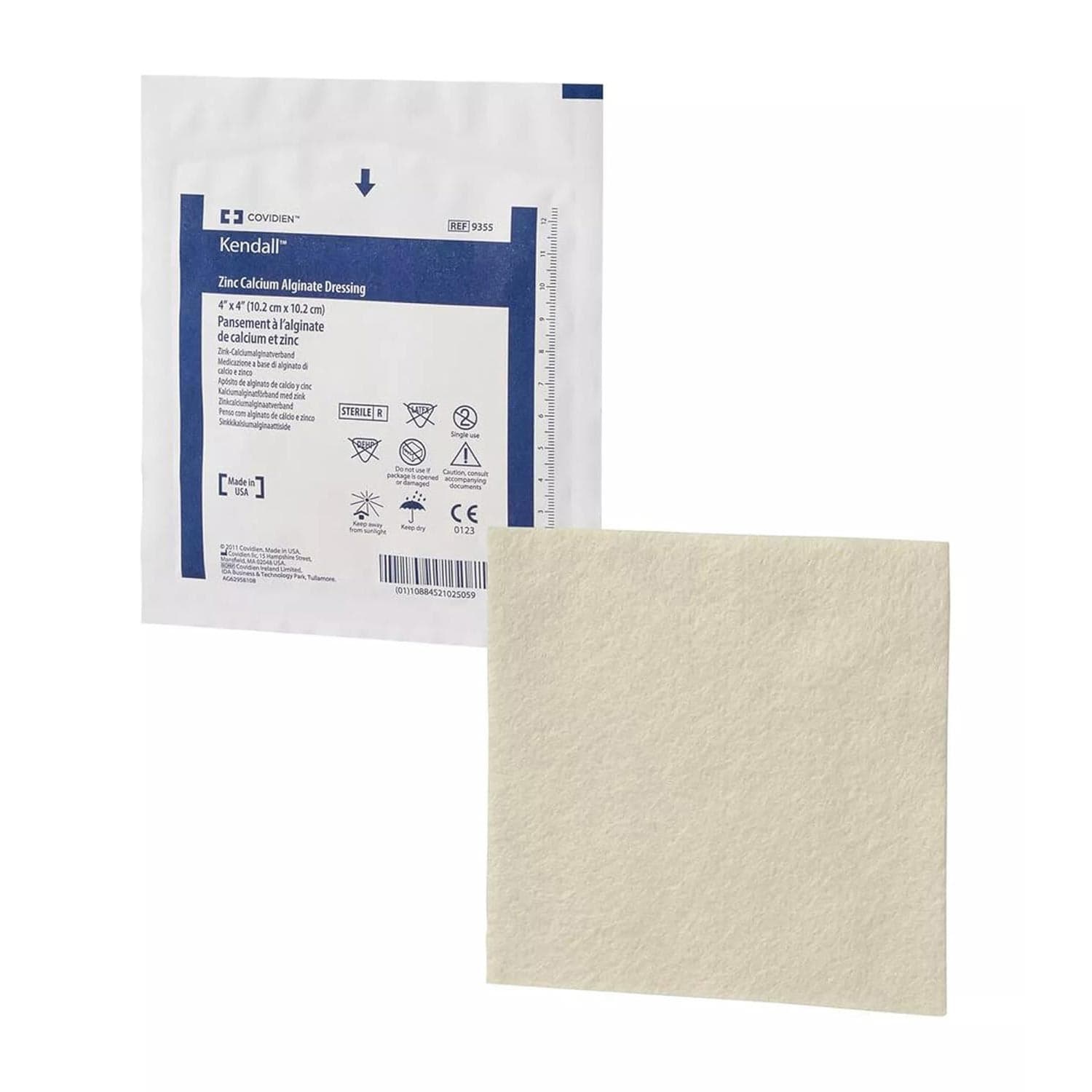 Kendall Curasorb Zinc Calcium Alginate Dressing, 4" x 4" - Image 1