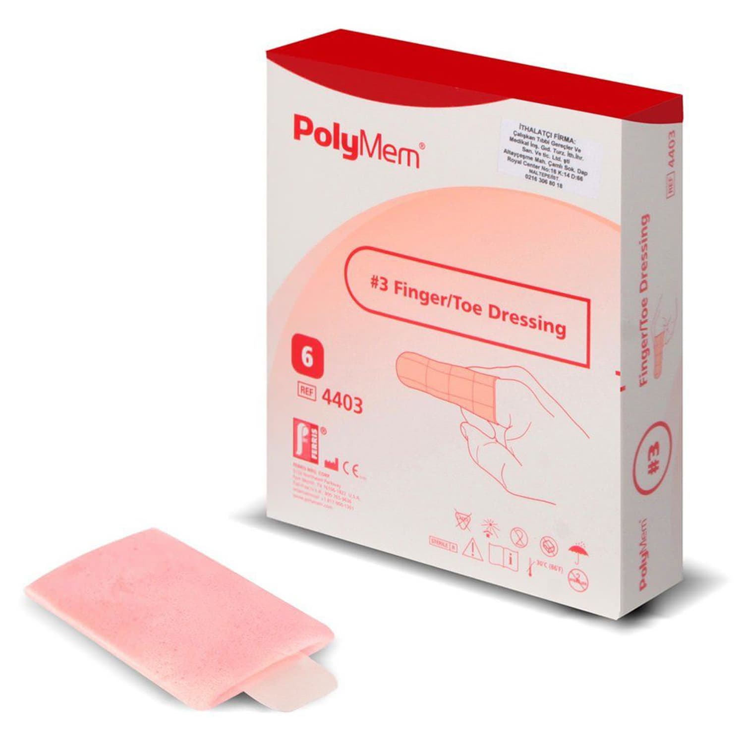 PolyMem Finger and Toe Foam Dressing, Large, 2.6 to 3.0 Inch - Case of 30 - Image 1
